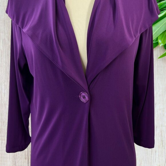 CSC Studio Womens Jacket Sweater Size M Shawl Collar 3/4 Sleeves Purple - Picture 7 of 13